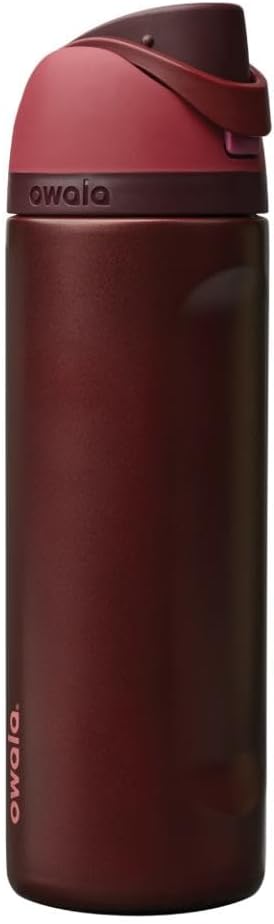 Owala FreeSip Insulated Stainless Steel Water Bottle with Straw, BPA-Free Sports Water Bottle, Great for Travel, 24 Oz, Black Cherry Owala