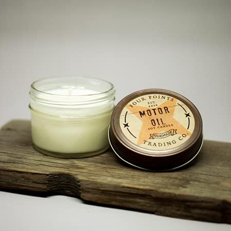 Motor Oil Scented 4 Oz Soy Aromatherapy Candle w/Jar - Four Points Trading Co. - Bloomnest