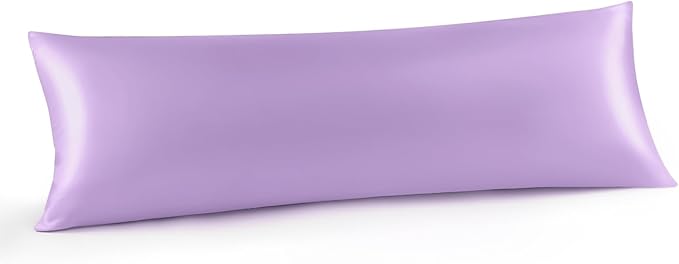 INFIIXSO Body Pillow Cover with Zipper, Luxury Mulberry Silk Body Pillow Case 20x54 Inches, Ultra Smooth and Soft Cooling Long Pillowcase, Gift for Women, Men(Lavender) - Bloomnest