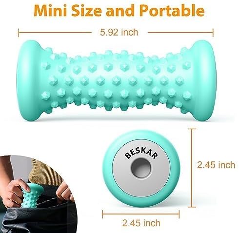 BESKAR Foot Massage Roller for Plantar Fasciitis Relief, Portable Foot Roller to Deep Tissue Muscle Massage, Foot Arch and Heel Pain, Foot Trigger Point Therapy Reflexology Tool, Green - Bloomnest