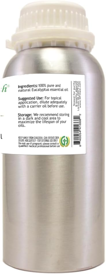 2 Bottles – GreenHealth Eucalyptus Essential Oil – 16 fl oz Each (32 fl oz Total) – 100% Pure & Uncut – Bulk Aromatherapy Oil in Aluminum Bottles – for Diffuser, Cleaning, DIY, Home Fragrance - Bloomnest