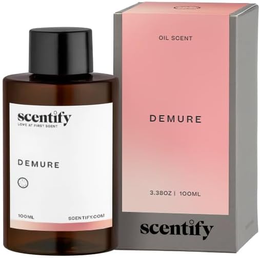 Scentify Demure Aroma Oil Refill Scent for Oil Diffusers Luxurious Relaxing Aromatherapy Fragrance 100ml, 3.38oz Scentify