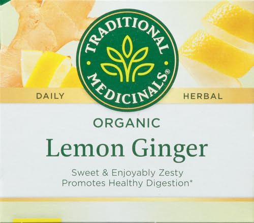 Traditional Medicinals Organic Lemon Ginger Tea, 1.13 Oz, 16 Count (Pack of 2) - Bloomnest