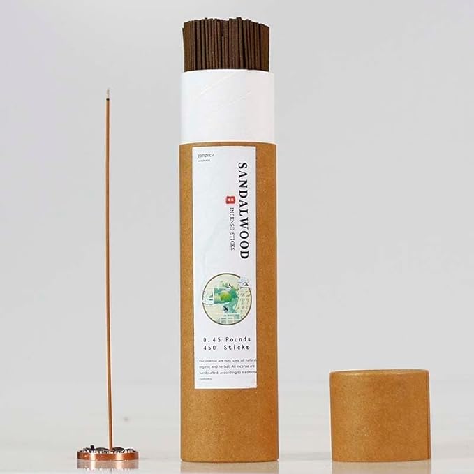 Sandalwood Incense Sticks Pure Moxa for Aromatherapy and Energy Clearing Stress Relief (Sandalwood)