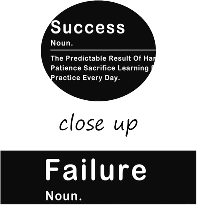 Failure Success Noun Inspirational Painting Wall Art Canvas Print Office Decor Execute Verb Poster Framed Motivational Quotes for Wall Art Living Room Wall Decor Ready to Hang [24''W x 36''H] - Bloomnest