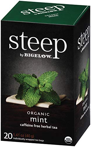 steep Organic Mint Caffeine Free Herbal 20 Count Box (Pack of 3), Certified Organic, Gluten-Free, Kosher Tea in Foil-Wrapped Bags - Bloomnest