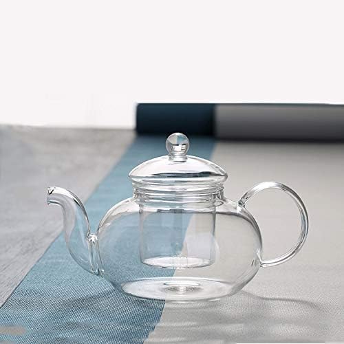 Glass Teapot with Removable Clear Infuser, 27 oz/ 800 ml Stove Top & Microwave Safe Borosilicate Glass Kettle with Loose Leaf Tea Strainer For Flower Blooming Tea - Bloomnest