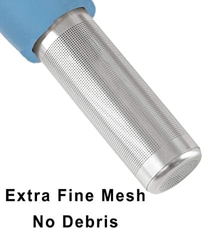 Leden Tea Infuser Cute Tea Strainer for Loose Tea Fine Mesh Stainless Steel Tea Ball Steeper & Diffuser with Silicone Lid for Tea Cup & Mug, with Cleaning Brush Blue - Bloomnest