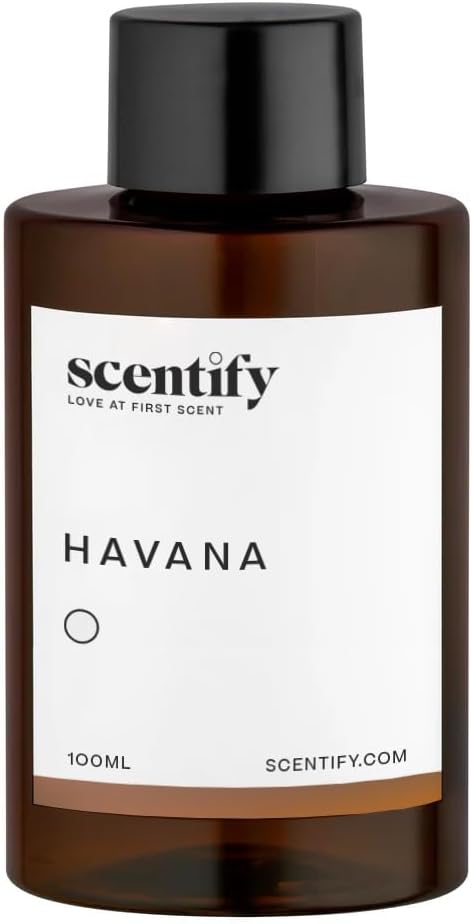 Scentify Havana Aroma Oil Refill Scent for Oil Diffusers - Oak Moss, Rum, Paprika, Mahogany Scents - Luxurious Relaxing Aromatherapy Diffuser Fragrance 100ml, 3.38 oz Scentify