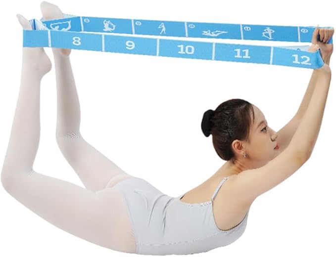 Multi-Functional Slimming Resistance Bands Yoga Straps Elastic Stretching Band 10/12 Loops for Pilates, Latin Training, Dance, Gymnastics, Fitness, Ballet and Physical Therapy - Bloomnest
