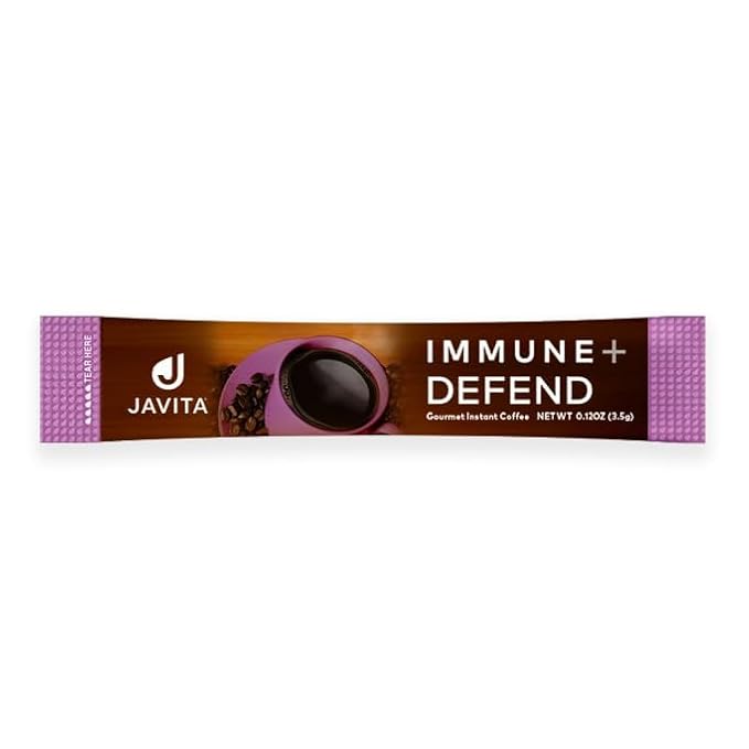 Mushroom Coffee by Javita, Immune & Defend Blend of Chaga, Lion's Mane and Dark Roast Coffee for Morning Boost, Antioxidant Support; Keto-friendly, 24 (3.5g) Sticks, 2 boxes - Bloomnest