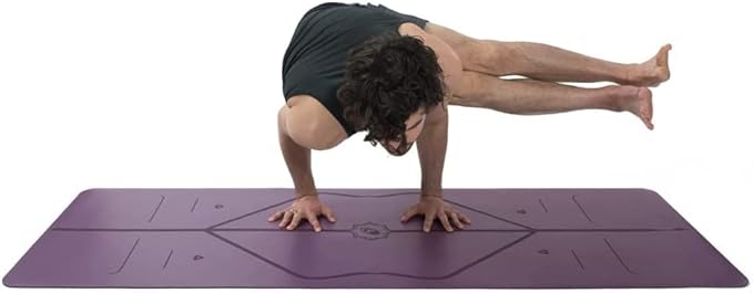 Liforme Original Yoga Mat – Free Yoga Bag Included - Patented Alignment System, Warrior-like Grip, Non-slip, Eco-friendly, sweat-resistant, long, wide, 4.2mm thick mat for comfort - Bloomnest