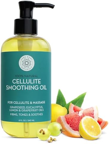 Pure Body Naturals Anti Cellulite Massage Oil, 8 fl oz | 100% Natural Cellulite Remover for Legs and Thighs | Chemical Free Firming Body Massage Oil for Women, Tightens Skin and Reduces Stretch Marks - Bloomnest