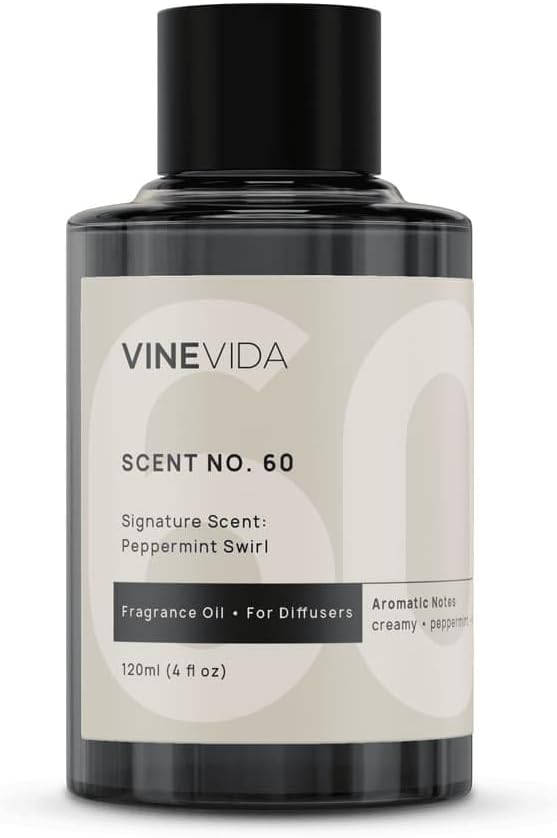 VINEVIDA [4 Fl Oz] Peppermint Swirl Fragrance Oil for Cold Air Diffusers, Essential Oils for Diffuser Oil Refill & Air Freshener Room Spray - Bloomnest