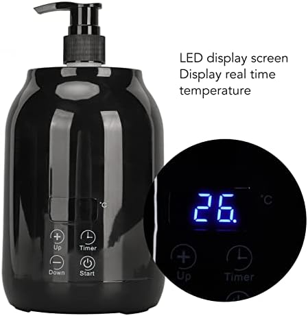 Massage Oil Warmer Bottle Professional Electric Lotion Digital Heater for SPA, LED Automatic Oil Warmer Heated Oil Lotion Cream with Two Oil Bottle for Salon, Barber Shops, Home