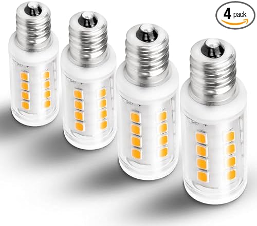 E12 LED Candelabra Base Night Light Bulb 1 Watt Equivalent 10W 15W, AC120V 150lm 2700K Warm White C7 E12 Small Bulbs for Salt Lamp Appliance Bulb Decorative String Lights, Non-dimmable, 4 Pack - Bloomnest