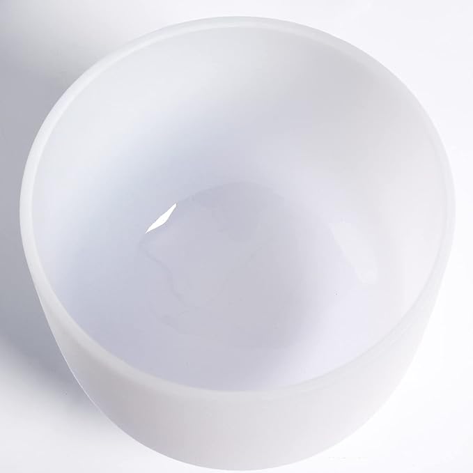 TERRITORY E Note Solar Plexus Chakra Quartz Frosted Crystal Singing Bowl 8 inch - Bloomnest