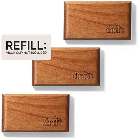 Drift Car Air Freshener - The Original Wood Air Freshener - Car Odor Eliminator - Long Lasting Scent - Metal Clip - Essential Oils - Clean Ingredients - Open Air Scent 3 Pack Refill - NO CLIP INCLUDED - Bloomnest
