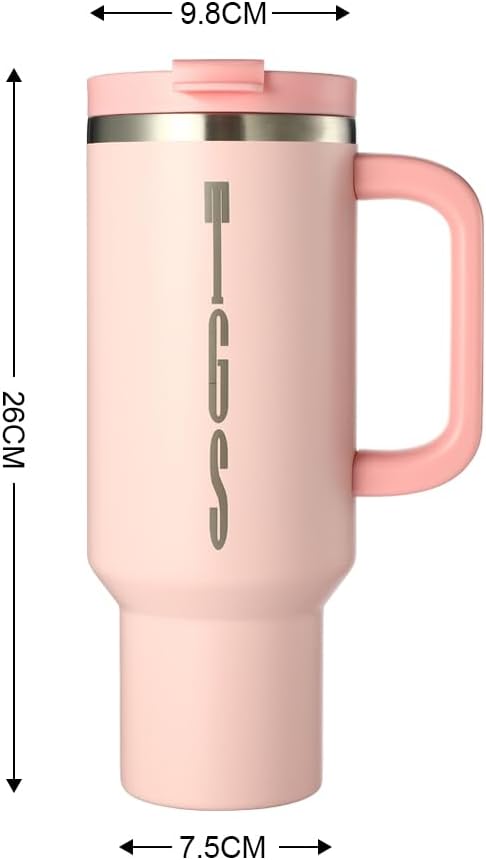 Stainless Steel Insulated Tumbler with Handle Lid and Straw, 40oz Keeps Drinks Cold for 12 Hours or hot for 8 Hours, Vacuum Insulated Water/Coffee/Tea Bottle for Home/Office/Car/Travel-Gift - Bloomnest