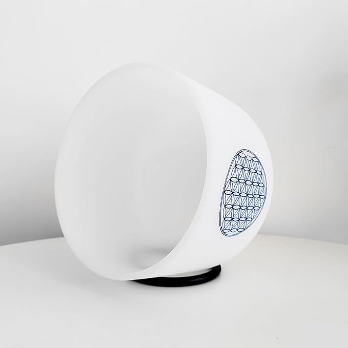 Hye-eun 528 hz Crystal Singing Bowl,8 Inch C Note Flower of Life Quartz Singing Meditation Bowl Chakra Tuned Sound Healing with Carry Case Bag