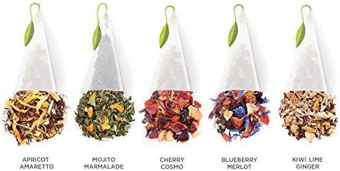 Tea Forte Herbal Retreat Premium Tea Presentation Box Tea Gift Sampler, 20 Count, 2 of Each Variety Individually Wrapped Handcrafted Pyramid Infuser Bags - Bloomnest