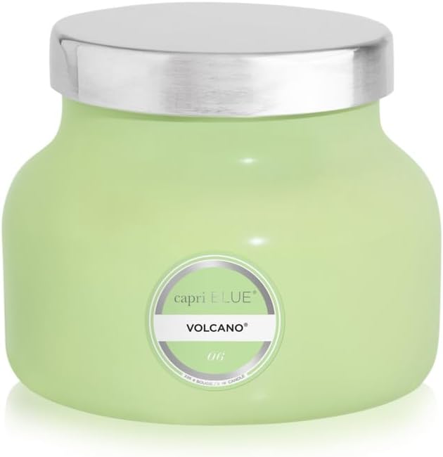 Capri Blue Volcano Scented Candles - Luxury Candles for Home Scented with Tropical Fruit & Sugared Citrus - Long Lasting Soy Wax Blend - Petite Glass Jar (Iced Matcha Green, 8 oz) - Bloomnest