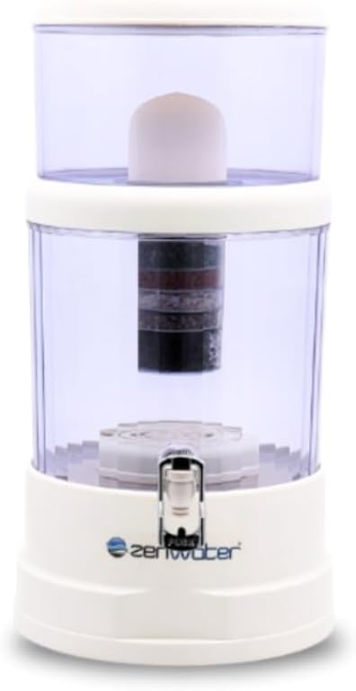 ZENWATER 6-Gallon Countertop Gravity Water Filter System - Portable Alkaline Filtration System - Enjoy Clean and Mineral-Rich Hydration at Home, Office, or Travel