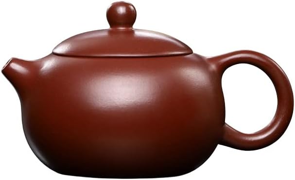 Xishi Teapot 7oz Chinese Zisha Clay Pot Ceramics Purple Sand Mud Kungfu Tea Set Kettle Spherical Filter (Red 200ml) - Bloomnest