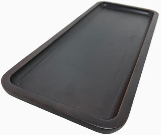 Wood Vanity Tray, Bathroom Counter Solid Walnut Organizer, Toilet Tank Top Wooden Serving Plate for Dinner Tea Coffee (Natural Walnut Color, 14 x 5.9 inch) - Bloomnest