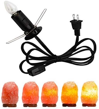 Himalayan Salt Lamp Cord with Gear Switch，Original Replacement Cord with Base Assembly with E12 Socket，Christmas Light Bulb,Himalayan Salt Lampsand with 6 Free Bulbs for Salt Lamp