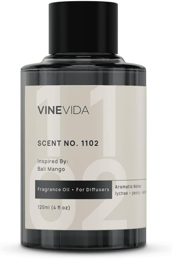 VINEVIDA [4 Fl Oz] Scent NO. 1102 Fragrance Oil for Cold Air Diffusers, Aromatic Notes of Lychee Peony Sandalwood, Essential Oils for Diffuser Oil Refill & Air Freshener Room Spray - Bloomnest