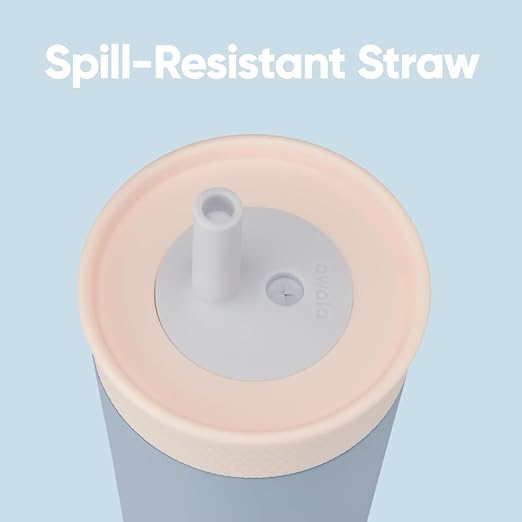 Owala Kids Insulation Stainless Steel Tumbler with Spill Resistant Flexible Straw, Easy to Clean, Kids Water Bottle, Great for Travel, Dishwasher Safe, 12 Oz, Tan and Blue (Seas the Day) - Bloomnest