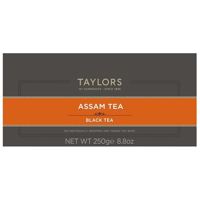Taylors of Harrogate Assam, Black Tea, Individually Wrapped Bags, 100 Count (Pack of 1), Full-bodied, Satisfying & Malty, Caffeinated, Enjoy Hot or Iced, 100 Teabags - Bloomnest