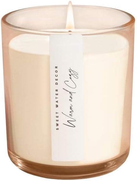 Sweet Water Decor Warm and Cozy Candle - Pine Cinnamon & Fir Winter Scented Soy Candles for Home - 12oz Sandstone Jar, 50+ Hour Burn Time, Made in The USA - Bloomnest