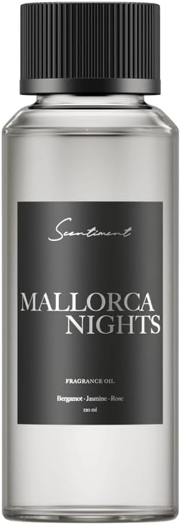 Scentiment - Mallorca Nights Hotel Diffuser Oil | Aromatherapy Home Fragrance | Luxurious Scent with Notes of Bergamot, Jasmine, Rose, 120ml - Bloomnest