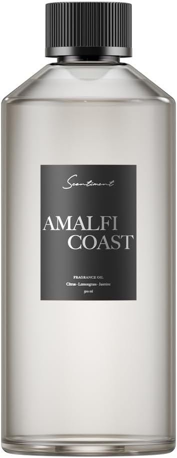 Scentiment Diffuser Oil - Amalfi Coast | Aromatherapy Fragrance | Inspired by Luxury Five Star Hotels | Notes of Bergamot, Lemongrass, Jasmine, Lily, Magnolia & Koa Wood (500 mL) - Bloomnest