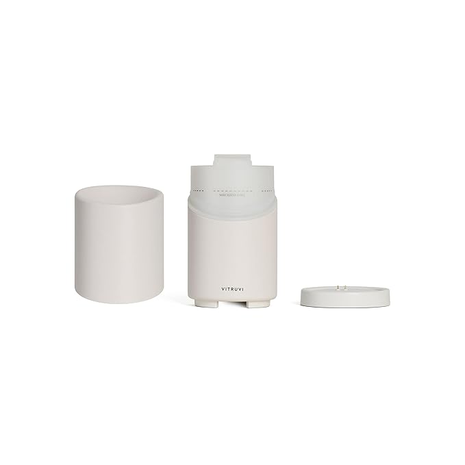 Vitruvi Move Cordless Ultrasonic Essential Oil Diffuser | Wireless Diffuser for Home Aromatherapy | 4 & 8-Hour Run Times - White