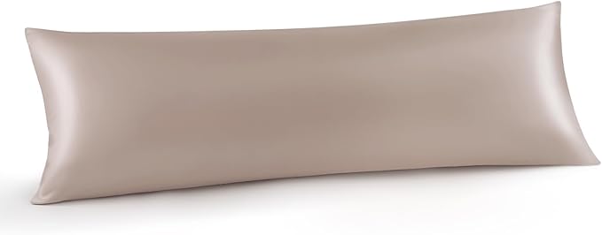 INFIIXSO Body Pillow Cover with Zipper, Luxury Mulberry Silk Body Pillow Case 20x54 Inches, Ultra Smooth and Soft Cooling Long Pillowcase, Gift for Women, Men(Caramel) - Bloomnest