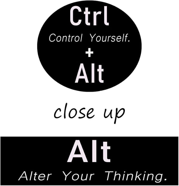 Motivational Wall Art CTRL ALT DEL Control Yourself Alter Your Thinking Delete Negativity Inspirational Wall Decor Positive Quotes For Workplace Office Home Bedroom Framed [12" W X 18" H] - Bloomnest
