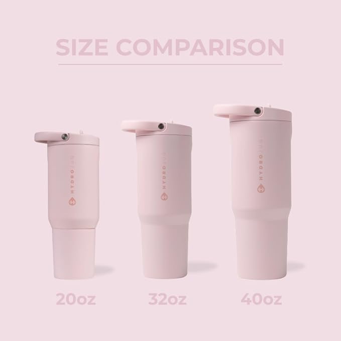 HydroJug Sport - Stainless Steel Tumbler with Straw, Vacuum Insulated, 20oz Leakproof Water Bottle, Ergonomic Design, Reusable, Dishwasher Safe, Rubber Base, Durable for Gym or Outdoors, Pink Sand - Bloomnest