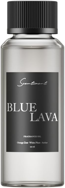 Scentiment Diffuser Oil - Blue Lava Designer Collection | Aromatherapy Home Fragrance | Luxurious Scent with Notes of Lime, Orange Zest, Cassis, Green Leaves (120 mL) - Bloomnest
