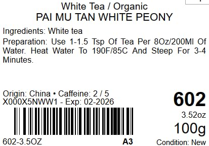 Tealyra - White Peony - Bai Mu Tan White Loose Leaf tea - Premium Chinese White Tea - Caffeine Level Low - 100g (3.5-ounce) - Bloomnest