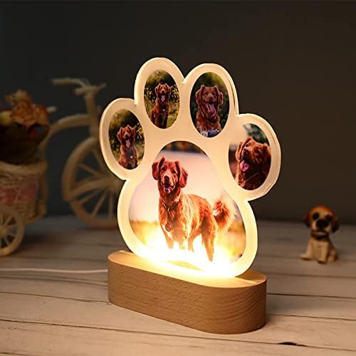 Personalized Dog Paw Photo Lamp - Custom Photo Night Light Acrylic Board Decor for Bedside - Gifts for Christmas & Birthday - Bloomnest