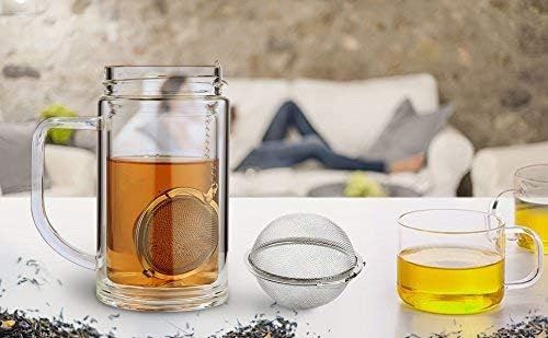 Fu Store 2pcs Stainless Steel Mesh Tea Ball 2.1 Inch Tea Strainers Teas Infuser Strainer Filters for Teas - Bloomnest