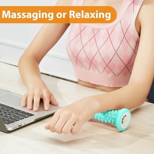 BESKAR Foot Massage Roller for Plantar Fasciitis Relief, Portable Foot Roller to Deep Tissue Muscle Massage, Foot Arch and Heel Pain, Foot Trigger Point Therapy Reflexology Tool, Green - Bloomnest