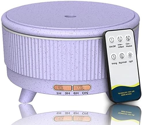Diffusers for Essential Oils Large Room Humidifier, 500ml Aromatherapy Diffuser Cool Mist Humidifier with Remote Control,7 Colors Lights & 3 Mist Mode Waterless Auto Off for Women Office Light Purple - Bloomnest