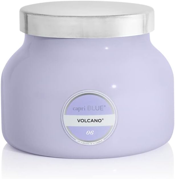 Capri Blue Volcano Scented Candles - Luxury Glass Jar Candles for Home Scented with Tropical Fruit & Sugared Citrus - Soy Wax Blend - Lavender Colored Jar (8 oz) - Bloomnest