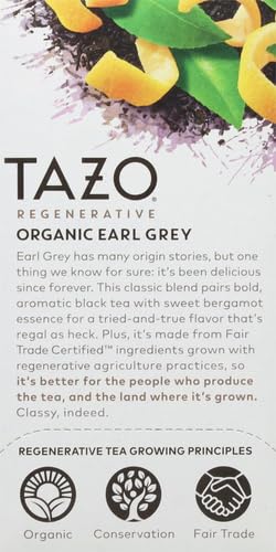 TAZO Organic Earl Grey Tea Bags,Black-tea with Caffeine,16 Tea Bags,(Pack of 2) - Bloomnest