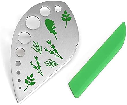 Herb Stripper, Jiaedge Green 9 holes Stainless Steel Kitchen Herbs Leaf Stripping Tool, Metal Herb Peeler for Kale, Collard Greens, Thyme, Basil, Rosemary Stripper - Bloomnest