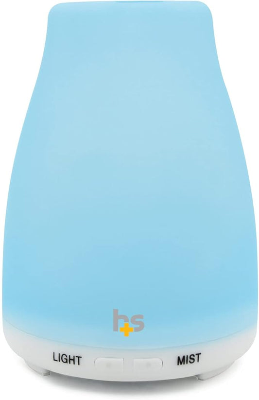 HealthSmart Essential Oil Diffuser, Cool Mist Humidifier and Aromatherapy Diffuser with 150ML Tank Ideal for Small Rooms, Adjustable Timer and Mist Mode, White - Bloomnest